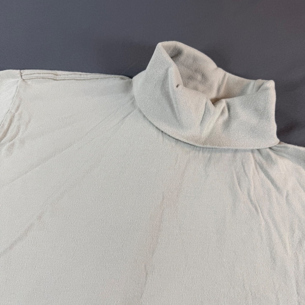 Abercrombie & Fitch Soft A&F Essentials Turtleneck Cotton Top Beige Small